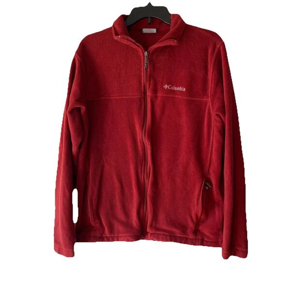 Columbia Other - Columbia Men’s Red Fleece Zip Up Jacket L Outdoors Hiking Camping Casual